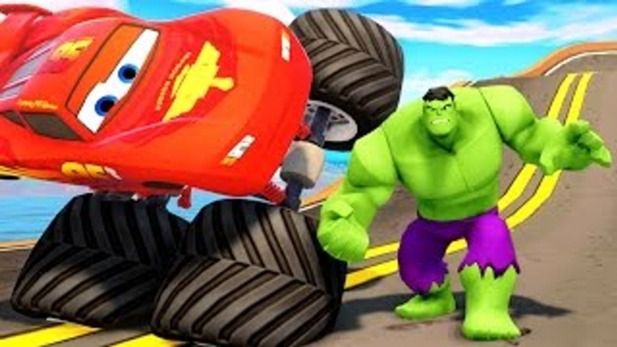 HULK CARS SMASH PARTY! Monster Truck Lightning McQueen CARS!! + Finger Family Song Nursery