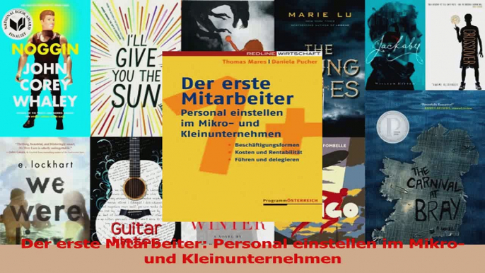 Download  Der erste Mitarbeiter Personal einstellen im Mikro und Kleinunternehmen PDF Frei