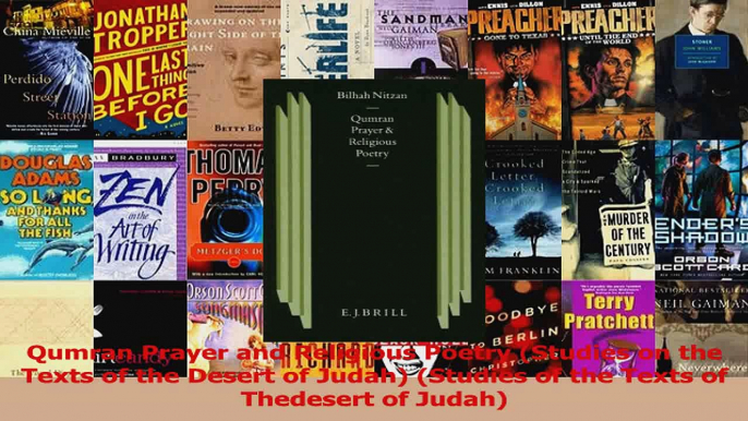 PDF Download  Qumran Prayer and Religious Poetry Studies on the Texts of the Desert of Judah Studies Download Online