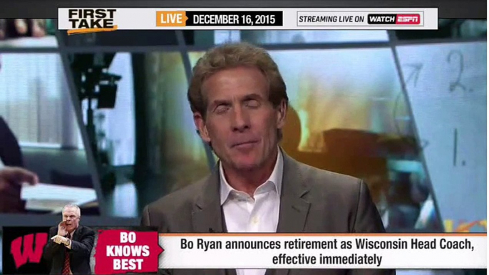 ESPN First Take - Wisconsin Badgers Coach Bo Ryan Retiring Effective Immediately