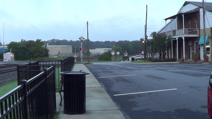 8-12-14 7:19 AM BNSF power leads NS 738 Coal Train SB through Austell Ga.