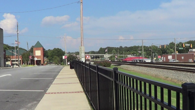 8-12-14 5:11 PM BNSF power leads NS G90 NB through Austell Ga.