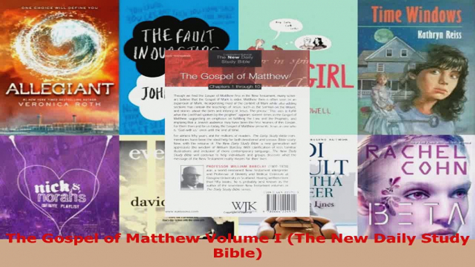 Read  The Gospel of Matthew Volume I The New Daily Study Bible EBooks Online