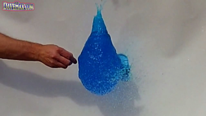 Blue Dye Water Balloon Pop Slow Motion GoPro Colouring Paint