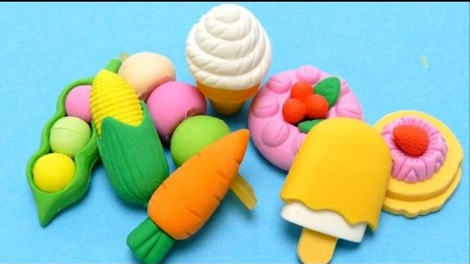 Ice Cream Cones Eraser & Vegetables - Kawaii Erasers for School