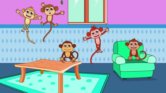 Beş Küçük Maymun _ Five Little Monkeys Türkçe _ Bebek Şarkıları _ Çocuk Şarkıları _ Adisebaba