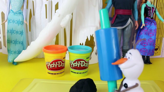 Disney Frozen Olaf Makes Play Doh Action Superhero Costume with Frozen Elsa and Anna with Kristoff