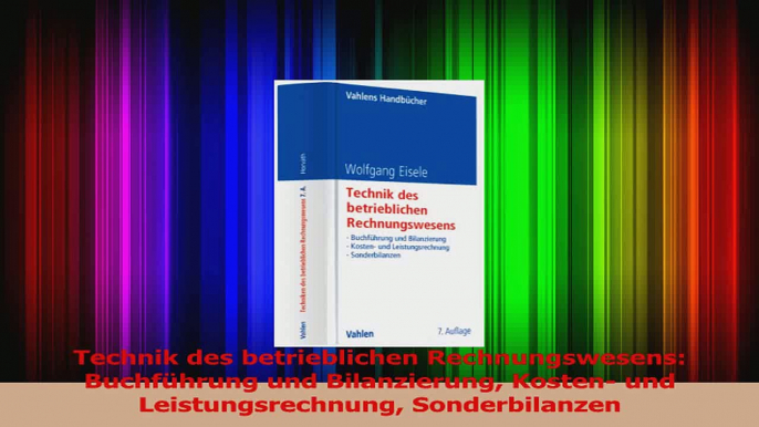 Download  Technik des betrieblichen Rechnungswesens Buchführung und Bilanzierung Kosten und PDF Frei