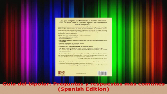 Read  Guía del bipolar Preguntas y respuestas más comunes Spanish Edition PDF Online