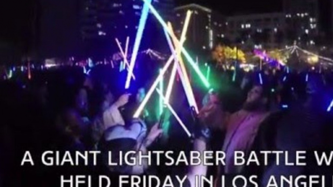 Star Wars Fans Stage a Giant Lightsaber Battle