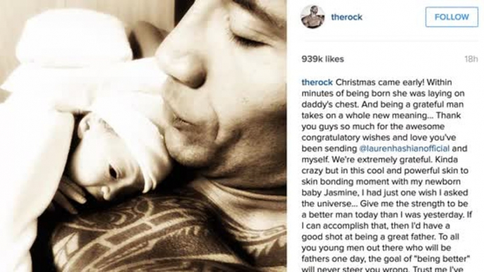 Dwayne 'The Rock' Johnson Shares Pic of Newborn Daughter
