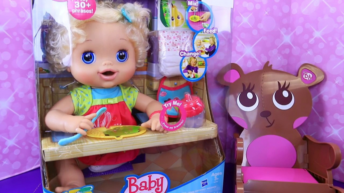 BABY ALIVE Old School With Big Eyes Eats Baby Food & Green Poop Diaper DisneyCarToys