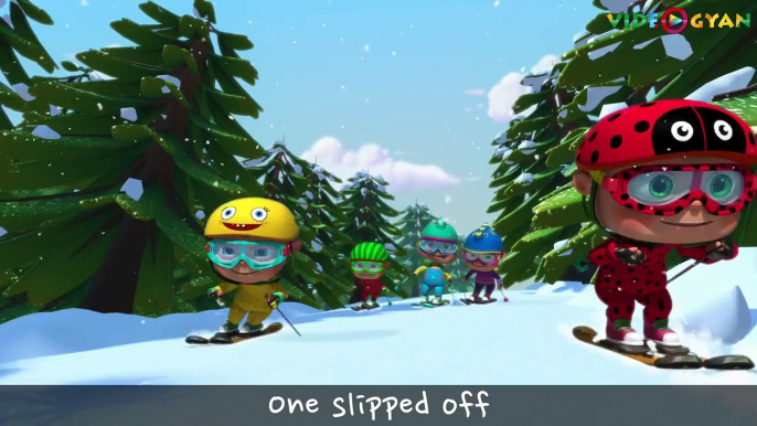 Five Little Babies Skiing In Snow | 5 Little Babies | Nursery Rhymes For Babies