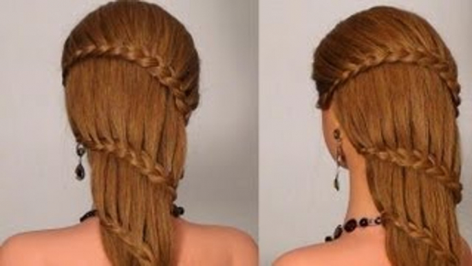Прическа с плетением на каждый день! Braided hairstyle for l