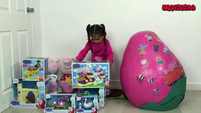 Peppa Pig Giant Eggs Surprise – New Peppa Pig Episodes In English Toys Unboxing + Kinder