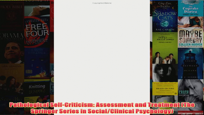 Pathological SelfCriticism Assessment and Treatment The Springer Series in