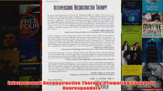 Interpersonal Reconstructive Therapy Promoting Change in Nonresponders