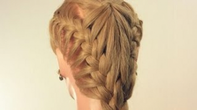 Прическа на каждый день с плетением. Hairstyle for every day