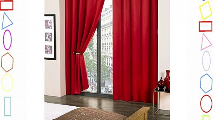 Plain Eyelet Top Ring Top Luxury Thermal Supersoft Blackout Curtains Poppy Red 66 x 90 (168