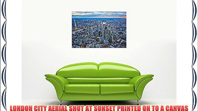 LONDON AERIAL AT SUNSET CANVAS WALL ART PICTURES HOME DECORATION PRINTS