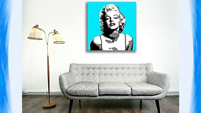 Canvas Culture - Marilyn Monroe Box Framed Canvas Art Print Picture 5 Aqua 60 x 60cm