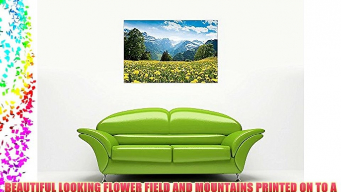 CANVAS WALL ART PRINTS FLOWER FIELD AND MOUNTAINS ROMANTIC HOME DECORATION FLORAL PICTURES