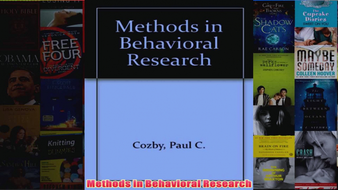 Methods in Behavioral Research