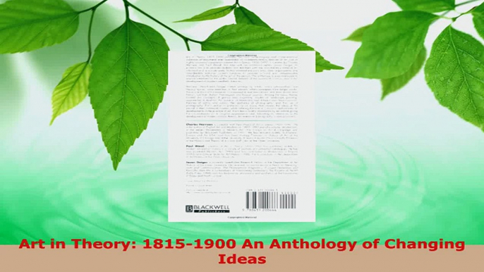 Read  Art in Theory 18151900 An Anthology of Changing Ideas Ebook Free