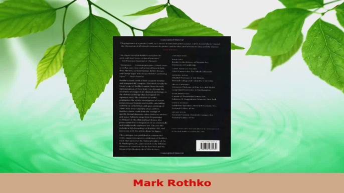 Read  Mark Rothko EBooks Online