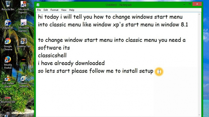 How to change Windows 8.1 start menu in Classic Menu