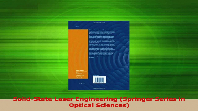 PDF Download  SolidState Laser Engineering Springer Series in Optical Sciences Download Full Ebook