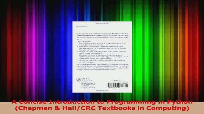 PDF Download  A Concise Introduction to Programming in Python Chapman  HallCRC Textbooks in PDF Full Ebook