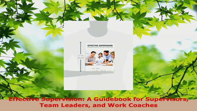 Download  Effective Supervision A Guidebook for Supervisors Team Leaders and Work Coaches PDF Online