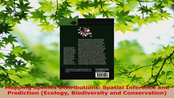 PDF Download  Mapping Species Distributions Spatial Inference and Prediction Ecology Biodiversity and Read Full Ebook