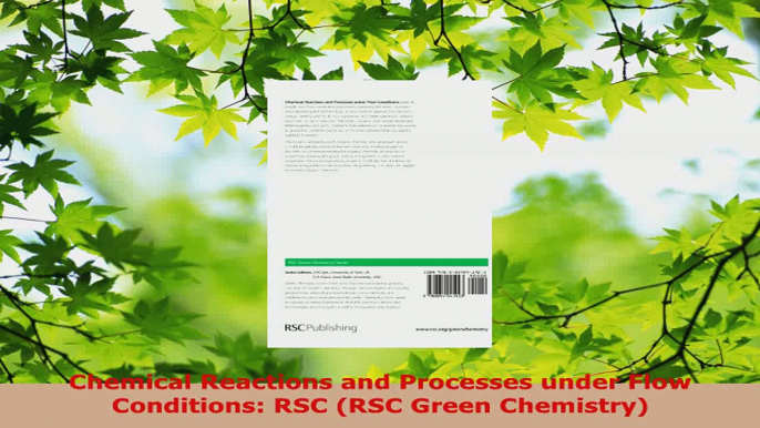 PDF Download  Chemical Reactions and Processes under Flow Conditions RSC RSC Green Chemistry Download Full Ebook