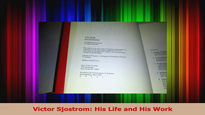 PDF Download  Victor Sjostrom His Life and His Work Download Full Ebook