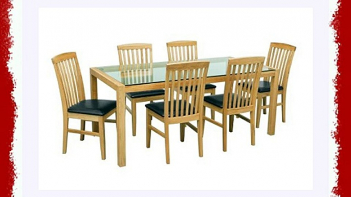 Premier Housewares Dining Set - 75 x 180 x 90 cm - 7-Piece - Solid Oak