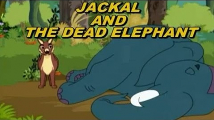 Jackal And The Dead Elephant - Tales Of Panchatantra - Animated Cartoon Stories For Kids