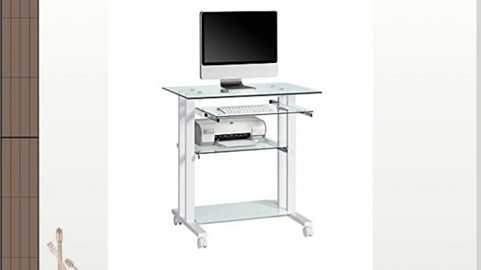 Maja Premium Glass Computer Desk with White Frame