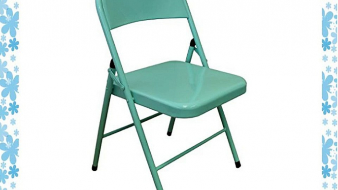 Harbour Housewares Duck Egg Blue Metal Folding Desk Chair - Pack of 6