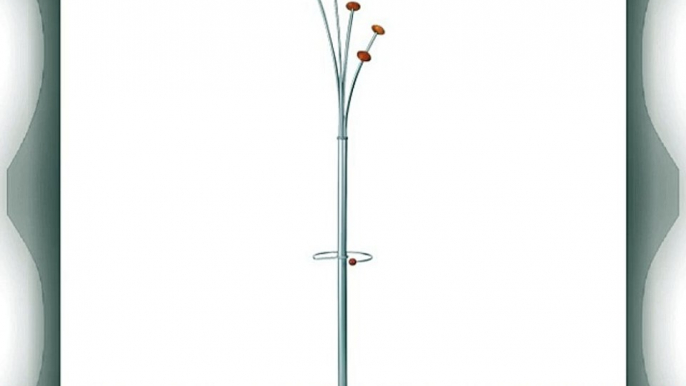 Alba Festival Hat and Coat Stand Tubular Steel with Umbrella Holder and 5 Pegs Ref PMFEST