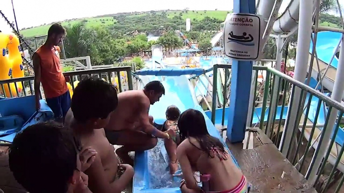 Scary Blue Water Slide at Thermas dos Laranjais Surf Water Slide at Thermas dos Laranjais