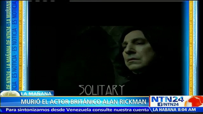 Fallece Alan Rickman, recordado por su papel de profesor Severus Snape en Harry Potter