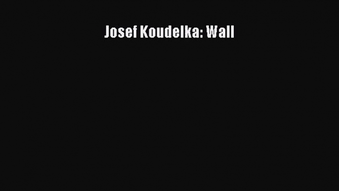 [PDF Download] Josef Koudelka: Wall [Read] Online