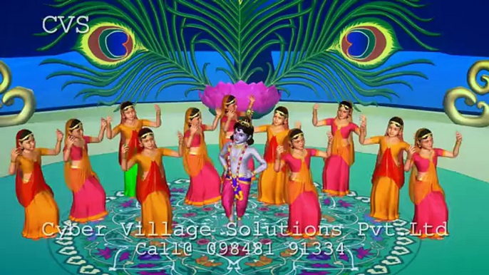 Hare Krishna 3D Animation Krishna Bhajan Song ( Lord Krishna Songs)