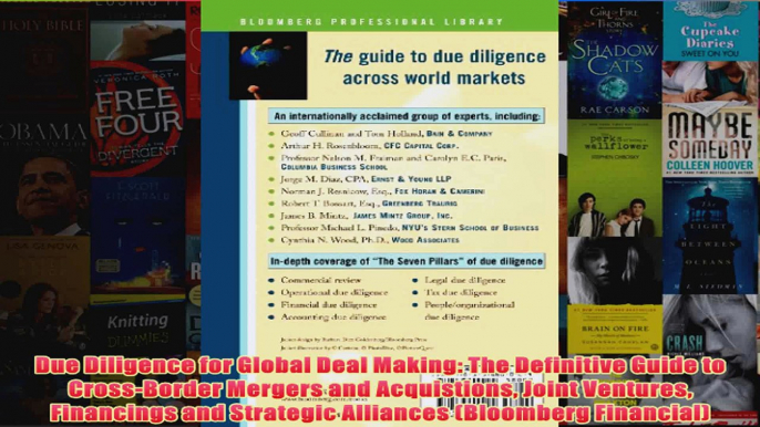 Due Diligence for Global Deal Making The Definitive Guide to CrossBorder Mergers and