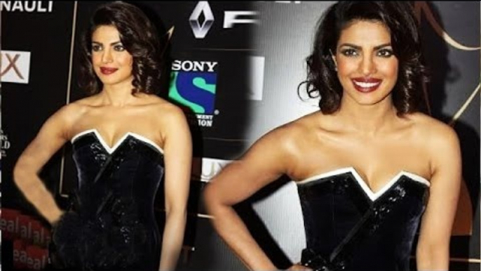 Priyanka Chopra Hot Cleavage Show @ Star Guild Awards 2015