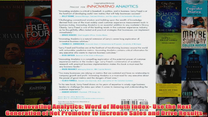 Download PDF  Innovating Analytics Word of Mouth Index Use the Next Generation of Net Promoter to FULL FREE