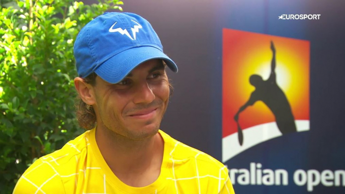 Rafael Nadal Pre-tournament interview for Eurosport at AO 2016 (in Spanish)