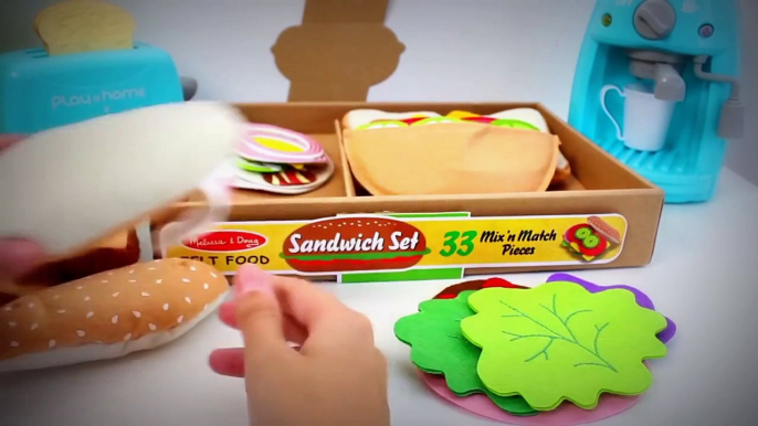 Sandwich Set Melissa and Doug Felt Food Toy Cutting Food Make Burgers Kebaps Play Food Vidéos